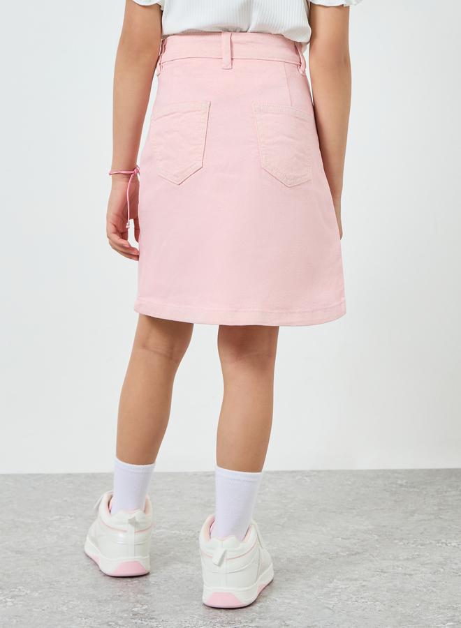 Styli Girls Pink Denim Skirt - Image 3